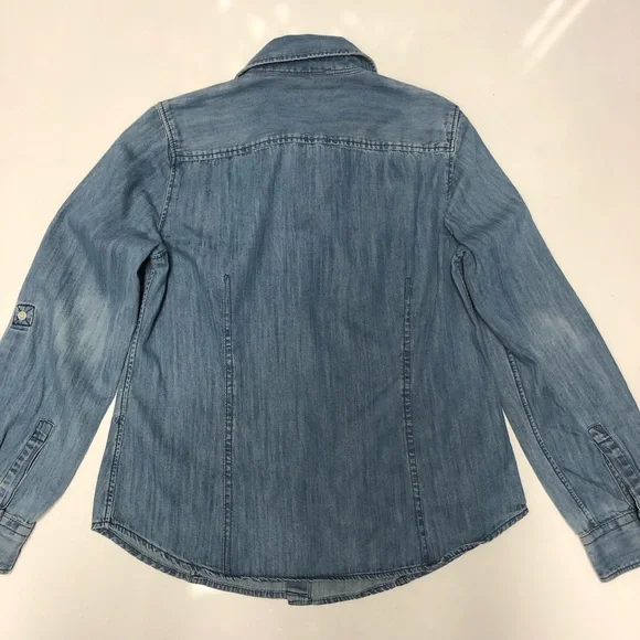 Talbots shirt denim button down size 6Petite - Picture 2 of 7